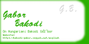 gabor bakodi business card